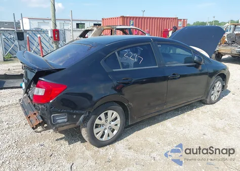 2012 Honda Civic Lx from USA, damaged, VIN 19XFB2F52CE013458